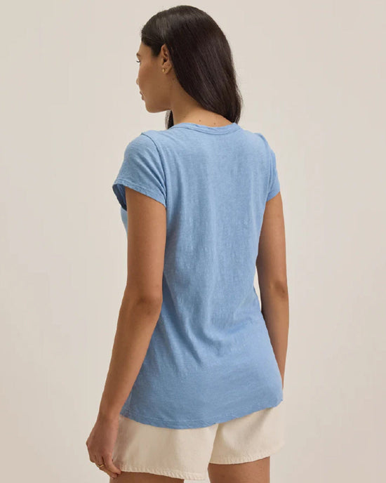 Velvet by Graham & Spencer Kira Scoop Neck Tee in Pacific 