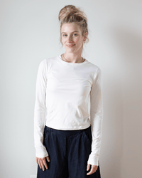 Velvet by Graham & Spencer Clothing Lillie L/S Crop Top in Moon