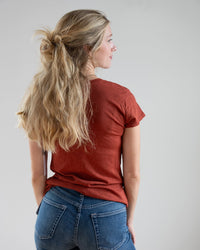 Velvet by Graham & Spencer Odelia Scoop Neck Tee in Burnt 