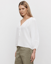 Velvet by Graham & Spencer Clothing Vivi Puff L/S Top in White