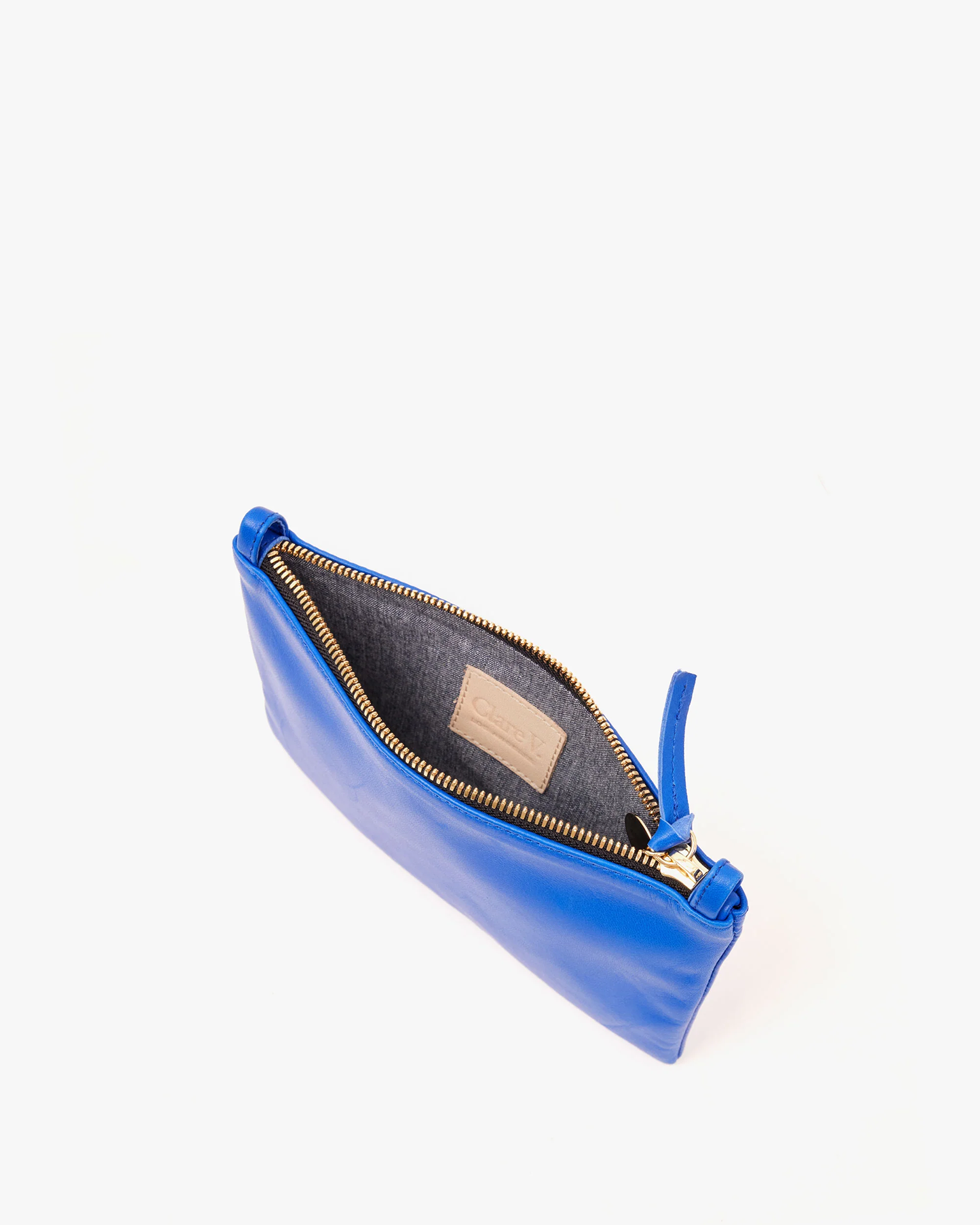 Clare V. Flat Clutch With Tabs I in Blue