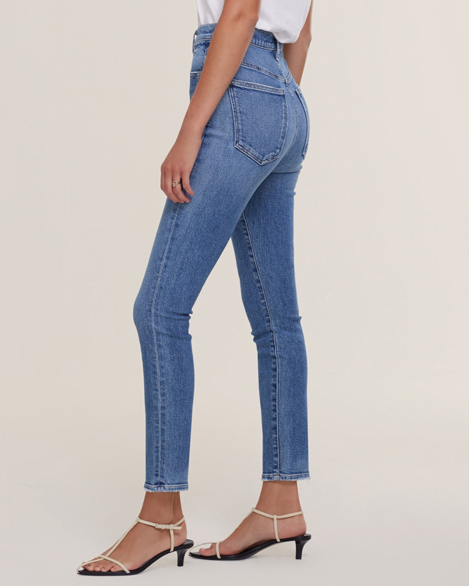 AGOLDE Toni Mid Rise Slim Straight in Dime- Bliss Boutiques