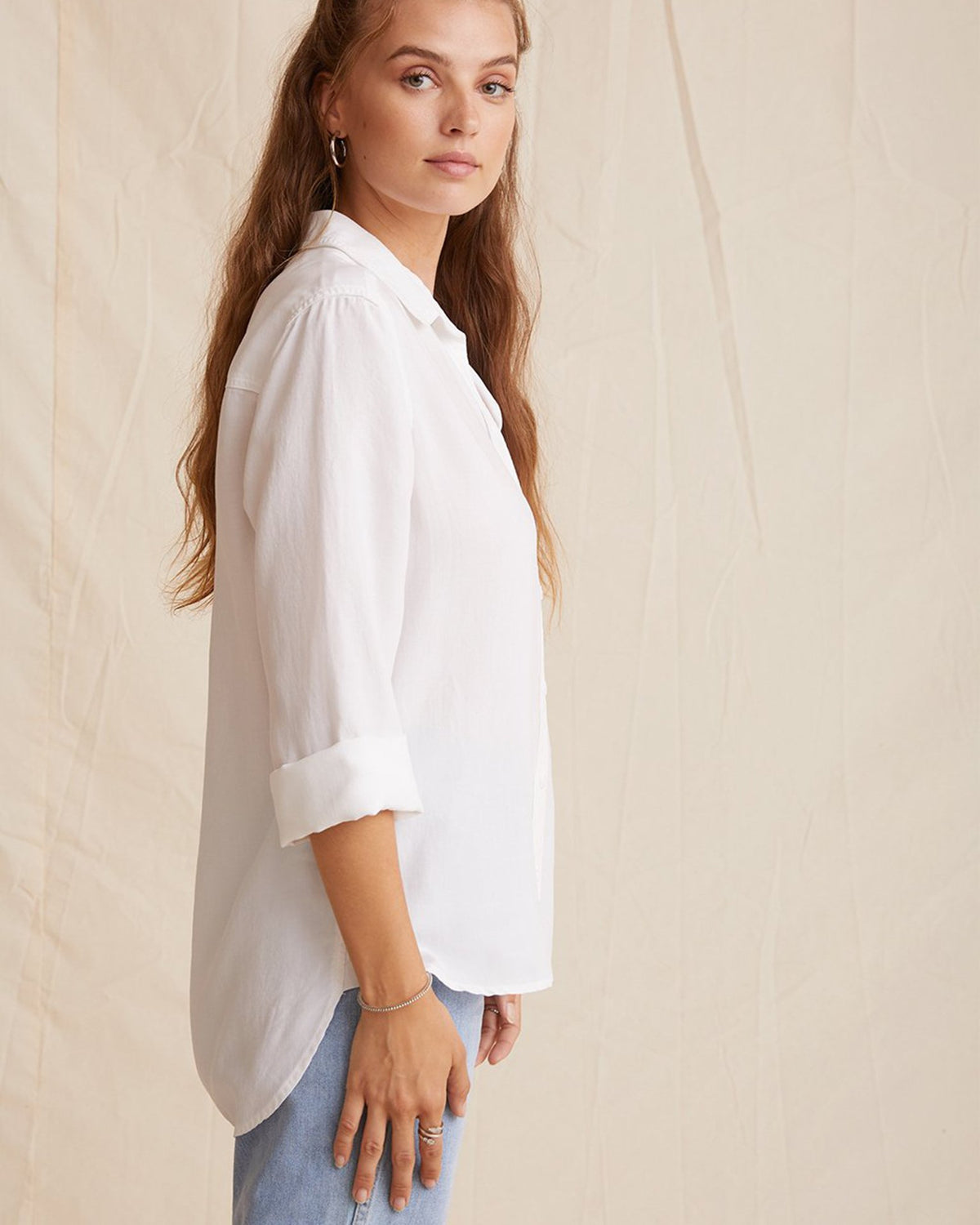 Bella Dahl Shirt Tail Button Down in White- Bliss Boutiques