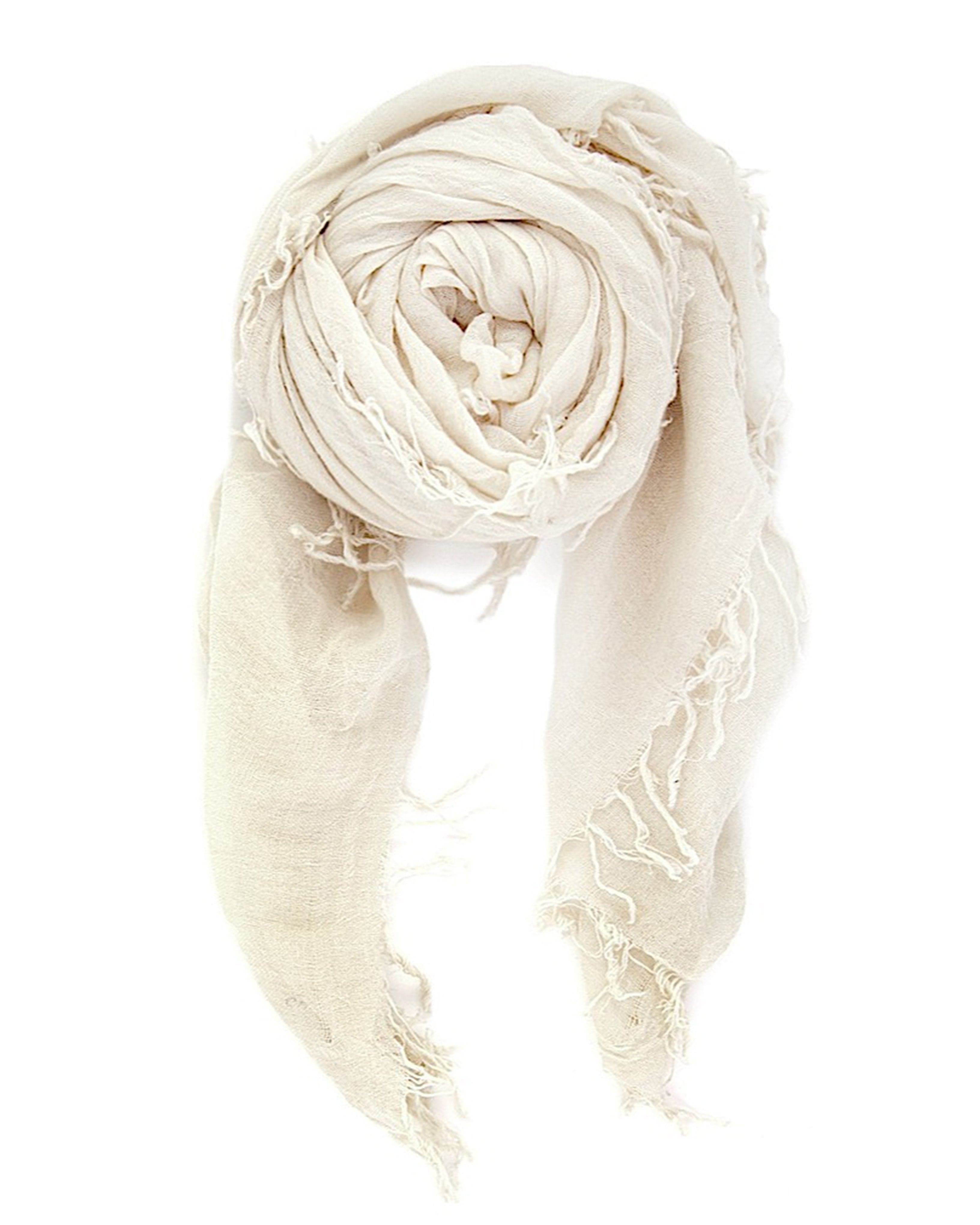 Cashmere & Silk Scarf in Eggshell