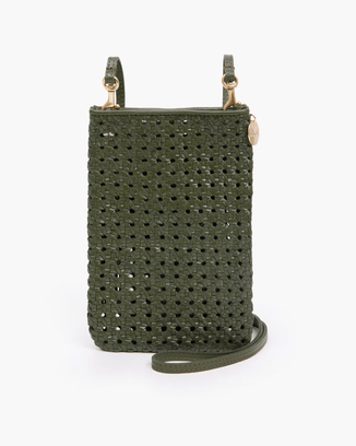Clare V. Le Zip Sac in Rustic Miel w/ 2 Tone Webbing - Bliss Boutiques