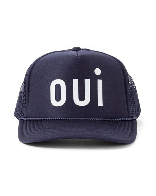 Clare V. Accessories Navy w/ Wht Trucker Hat - Oui - Navy w/ White