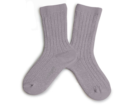 Collegien Victorie Extra Soft Glittery Socks in Glycine Du Japon 