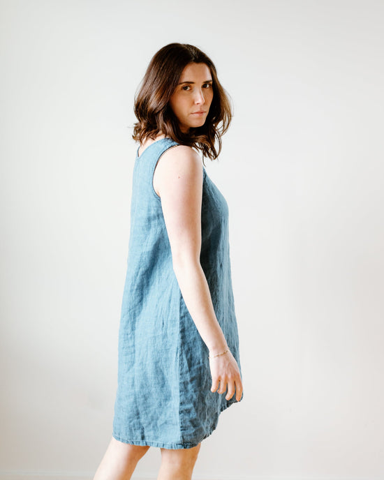 CP Shades Clothing Jess Dress in Bleach Indigo Twill