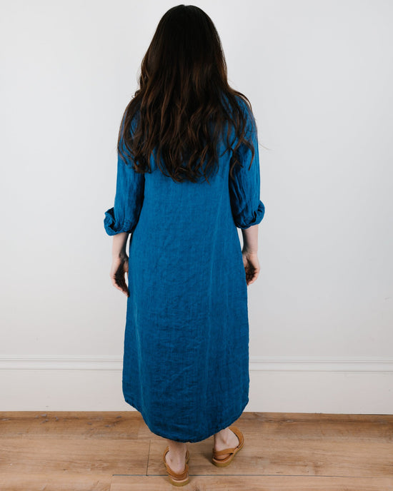 CP Shades Maxi Shirtdress in Bleach Indigo HW Linen Twill 