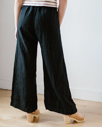 CP Shades Clothing Polly Wide Leg Pant - HW Linen Twill in Black