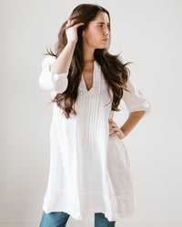 CP Shades Clothing Regina in White HW Linen Twill