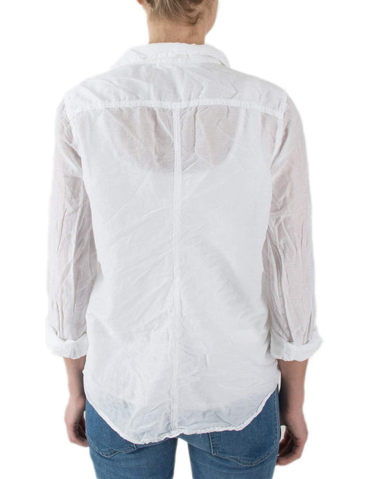 CP Shades Clothing Sloane Blouse in White Cotton Silk