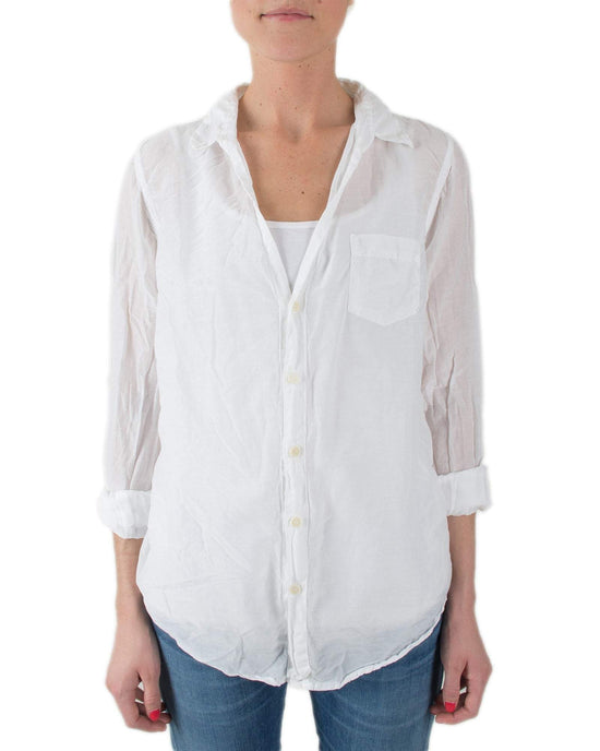 CP Shades Sloane Blouse in White Cotton Silk 