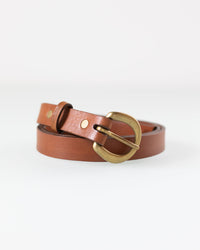 Depalma Handsewn Accessories CL 3/4 inch Belt in Tobacco/Brass