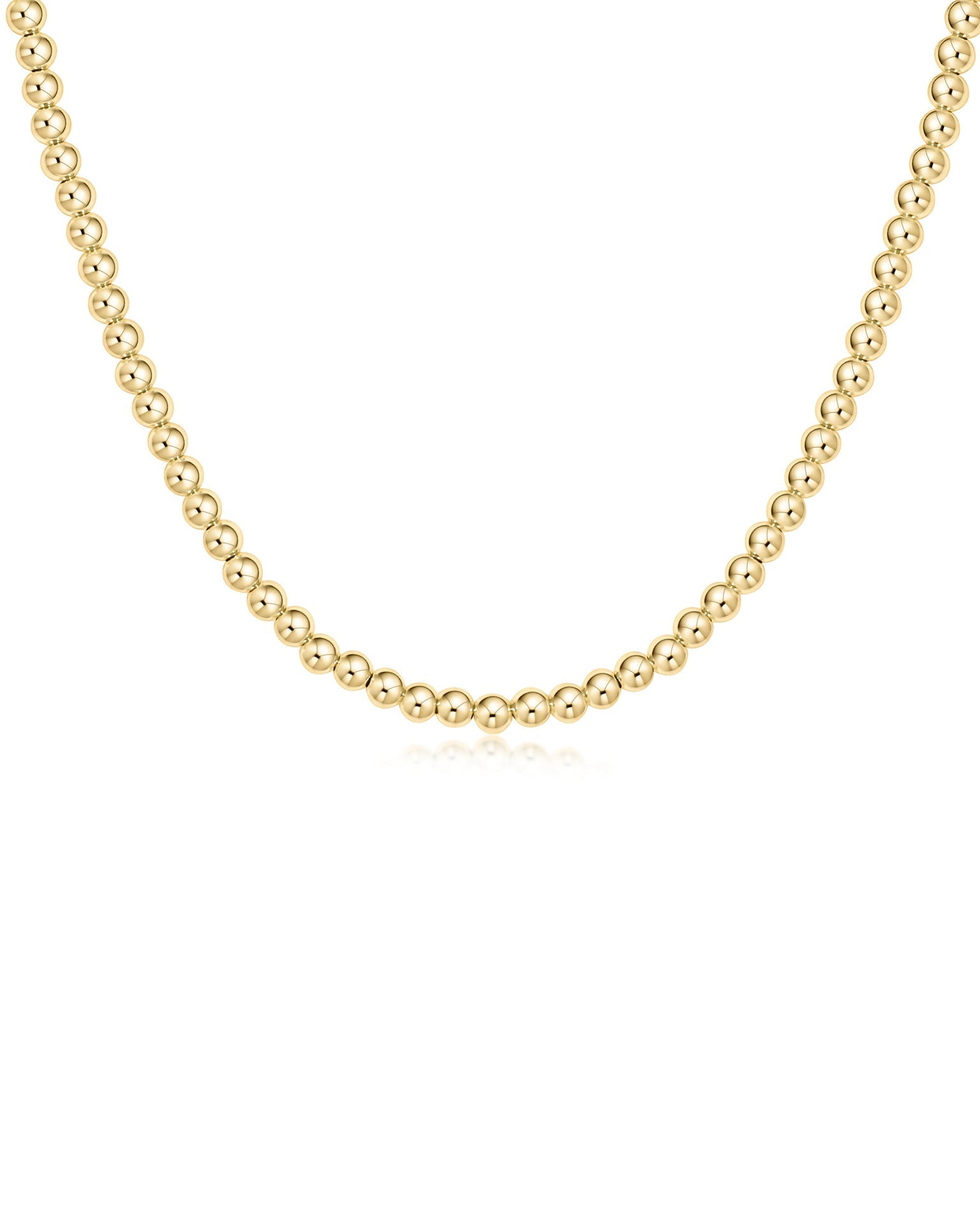 15" Choker Classic Gold 4mm Bead Necklace