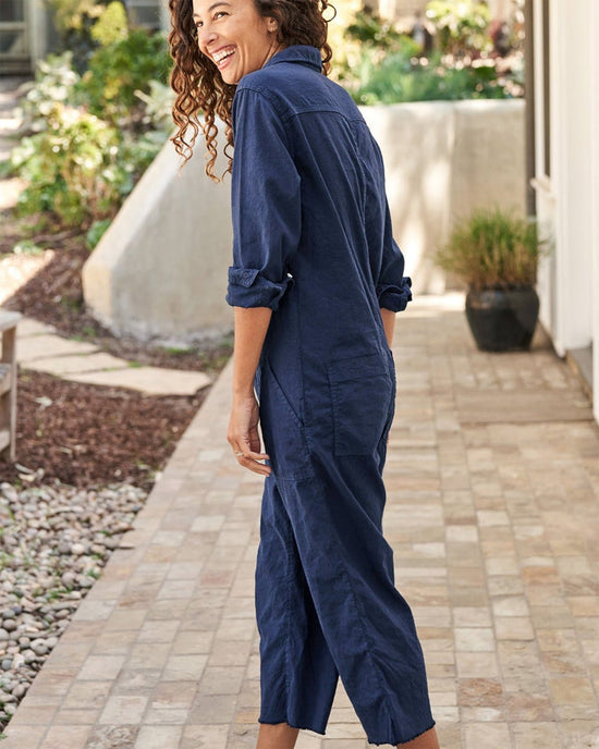 Frank & Eileen Northern Ireland Playsuit in Navy 