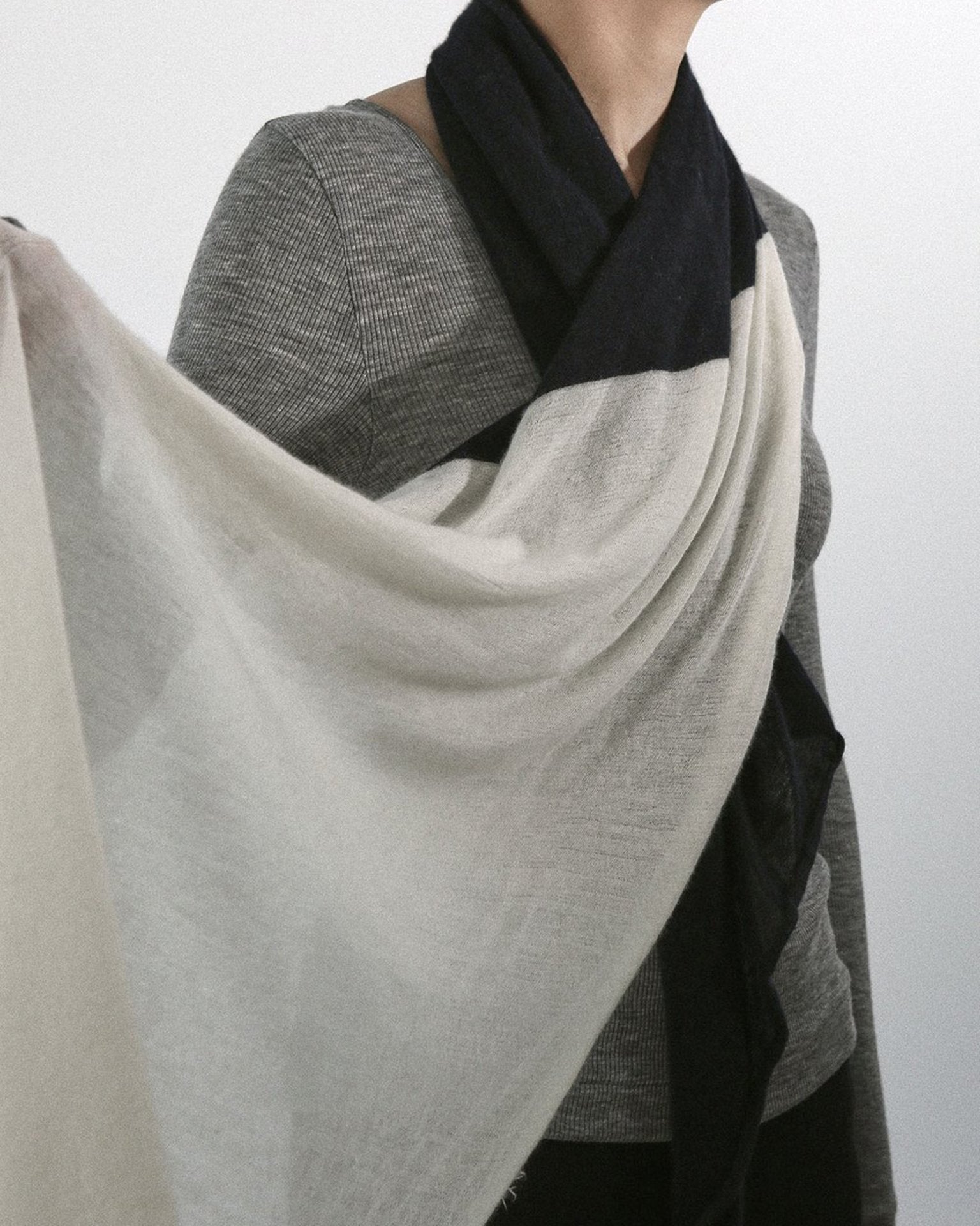 Grisal Love Duo Scarf & Black in Bliss Boutiques Milk Cashmere 