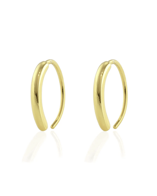 Kris Nations Round Pull Through Hoop Earrings in 18K Gold Vermeil 