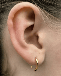 Kris Nations Round Pull Through Hoop Earrings in 18K Gold Vermeil 