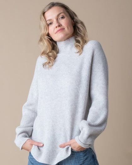 Margaret O'Leary Clothing Funnel Tunic in Heather/Mist