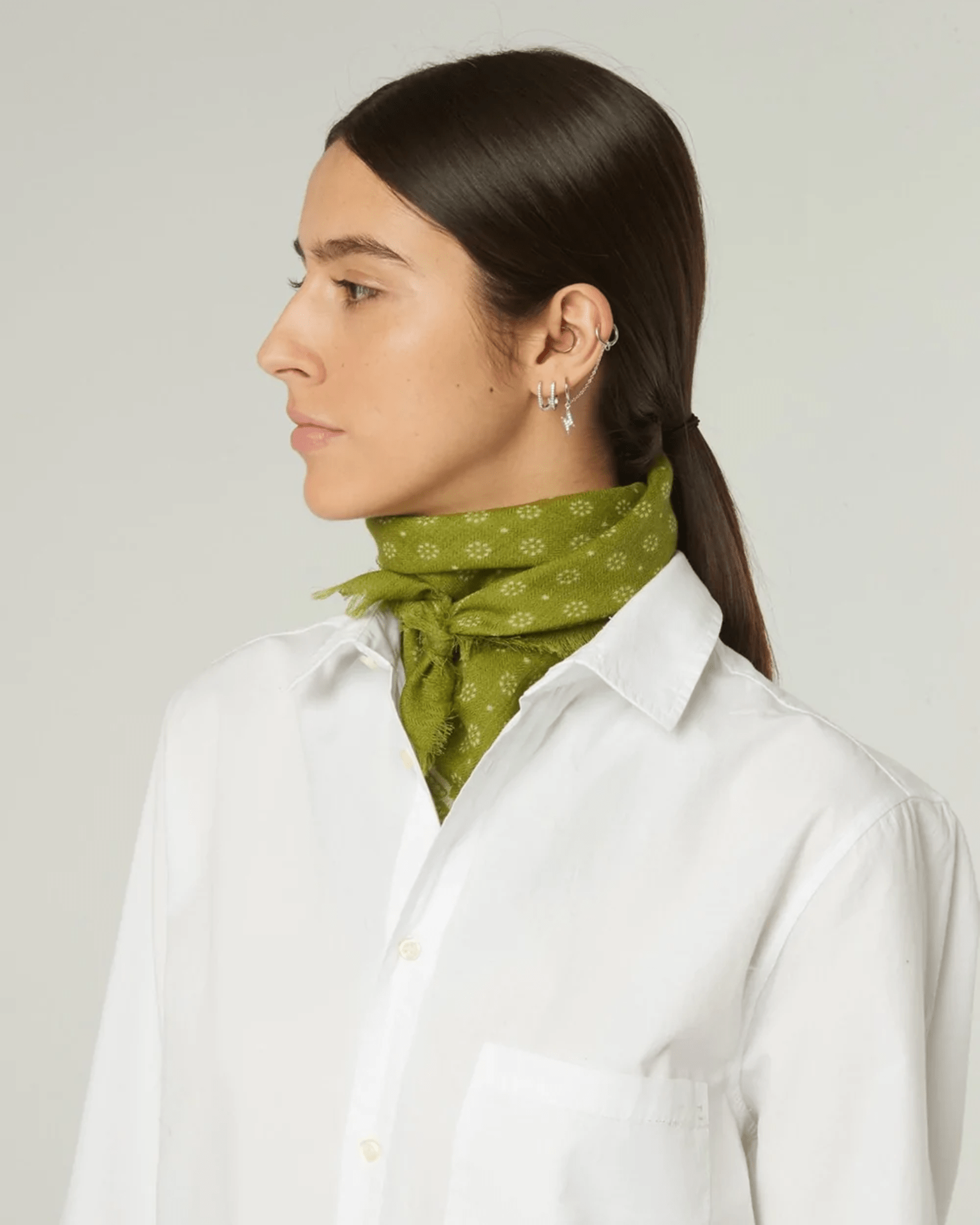 Mois Mont No 608 Wool Bandana in Pollen - Bliss Boutiques