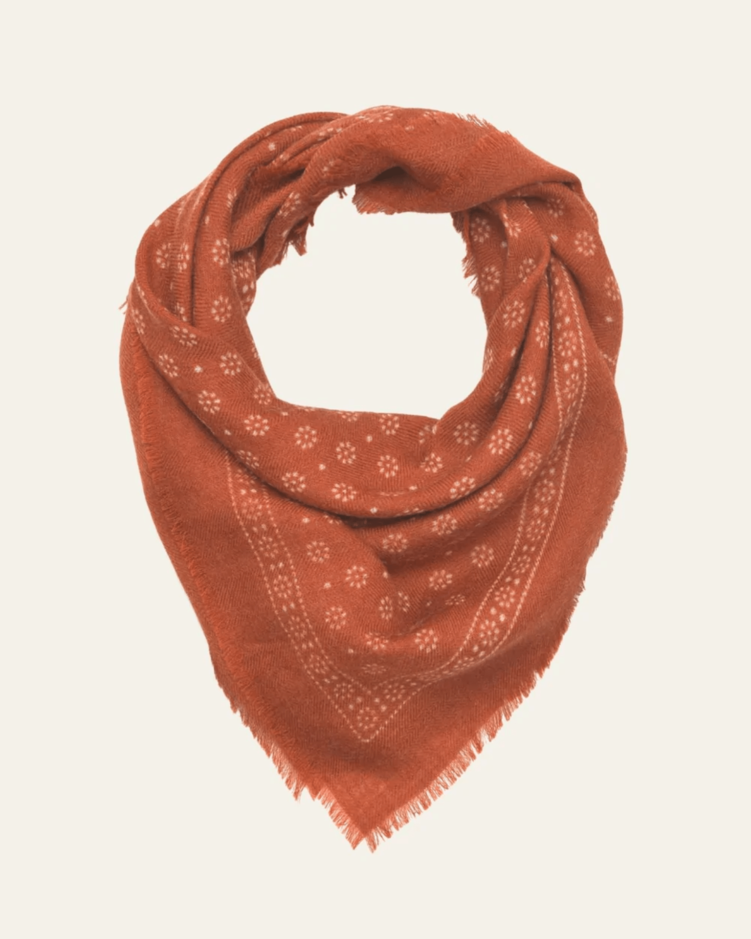 Mois Mont No 608 Wool Bandana in Coffee - Bliss Boutiques