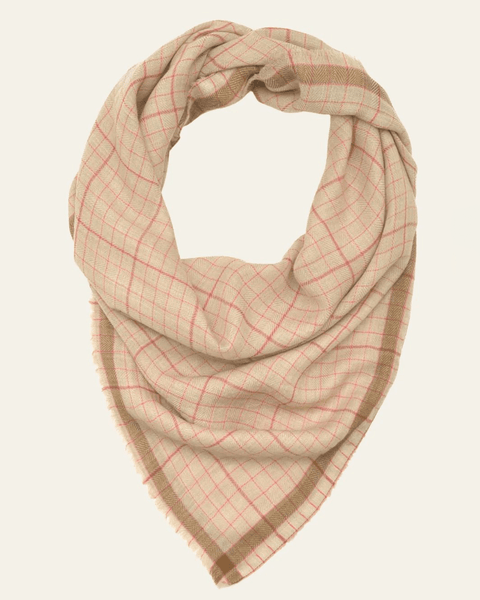 Mois Mont No 608 Wool Bandana in Indian Pink - Bliss Boutiques