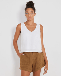 Not Monday Clothing Palmer Linen Short in Espresso