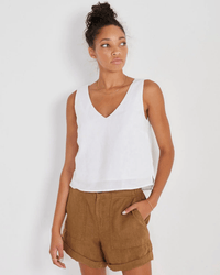 Not Monday Clothing Palmer Linen Short in Espresso