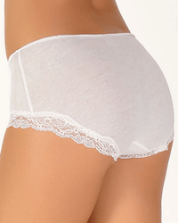 Only Hearts Lingerie Org Cttn w/ Lace Hipster in White