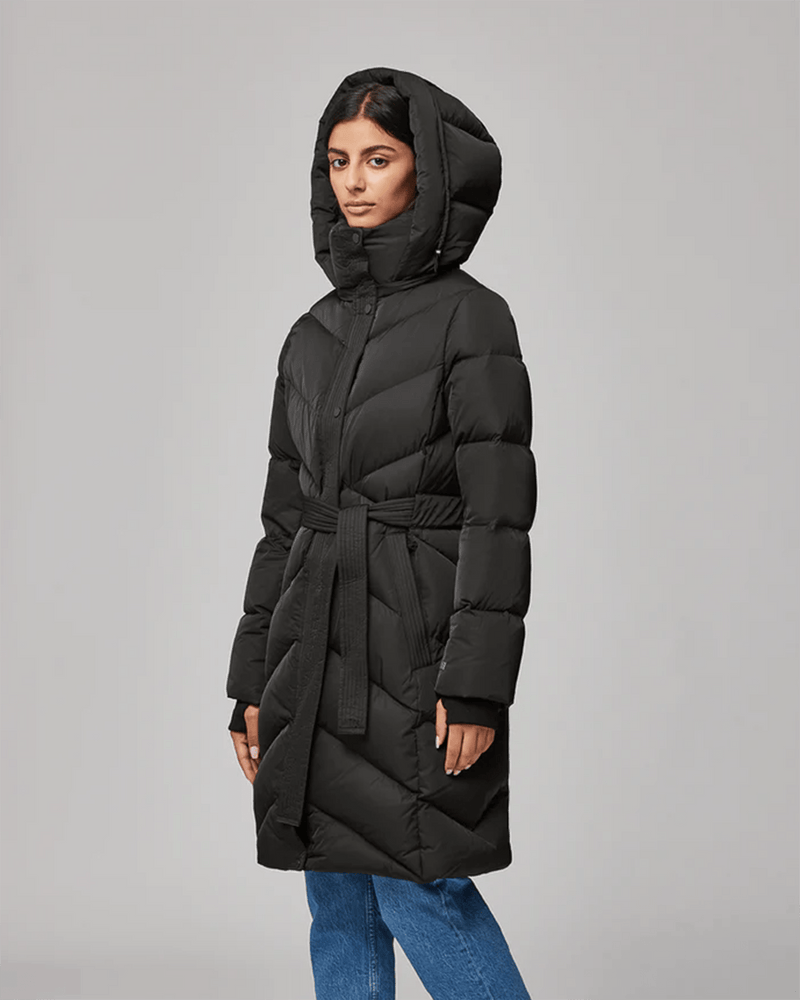 Soia & Kyo Bryanna Semi-Fitted Knee-Length Puffer in Black- Bliss Boutiques