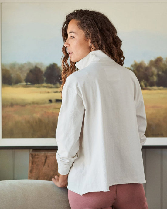 Tee Lab Clothing Popover Henley in Vintage White