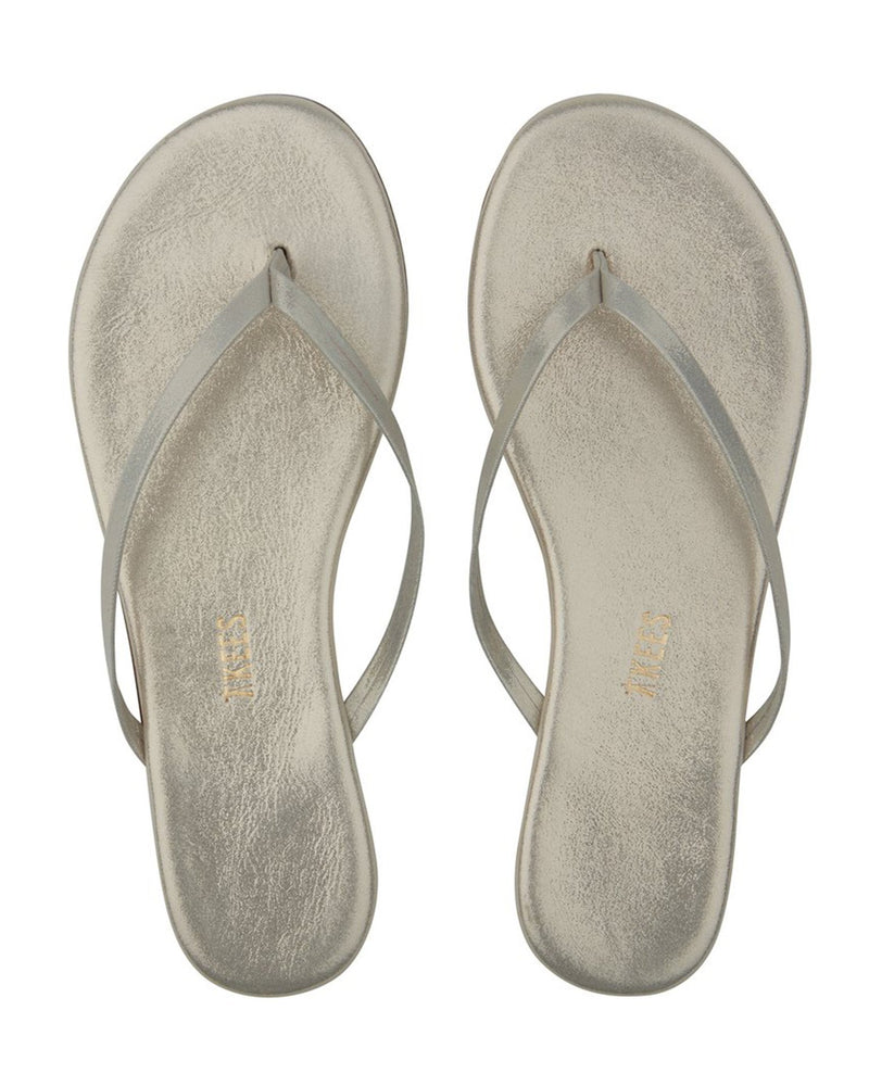 silver glitter flip flops