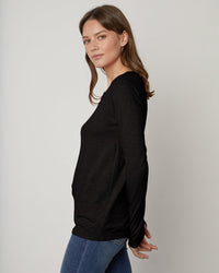 Velvet by Graham & Spencer Lizzie L/S Crew in Black 