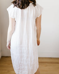 CP Shades Clothing Lucy Dress w/o Pkts in White HW Linen Twill