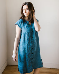 CP Shades Clothing Lucy Dress w/o Pockets in Bleach Indigo Twill