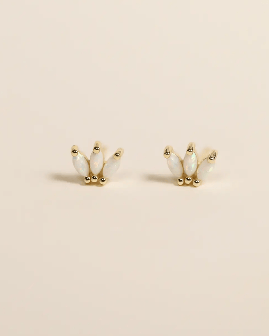 JaxKelly Jewelry White Opal Opal Crown Stud - White