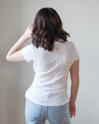 Velvet by Graham & Spencer Odelia Scoop Neck Tee in White 